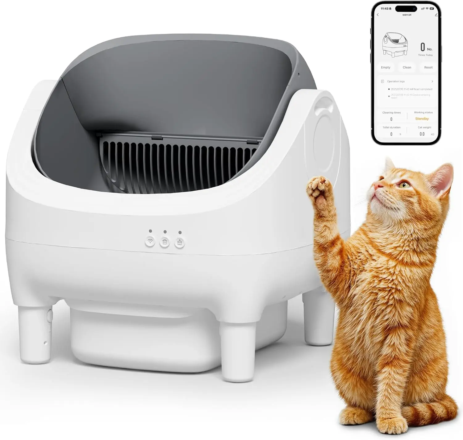 WARCAT Litter Box – Electric Automatic Self Cleaning Cat Litter Box